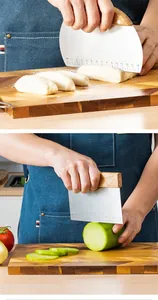 Stainless steel kitchen dough scraper set cutting bread dough and fresh radish