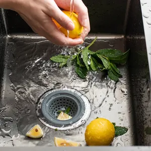 Silicone and stainless steel kitchen sink strainer for drain anti-clogging protection