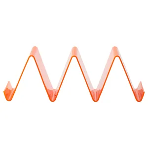 Durable orange zigzag plastic taco holder stand for serving tortillas and sandwiches nicely