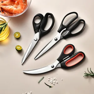 Set of professional stainless steel kitchen scissors for Korean BBQ and food preparation