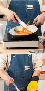 Detailed shot of silicone spatula and yellow heat-resistant glove in a kitchen setting