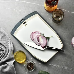 Set of 3 non-slip thick PP cutting boards for meat and vegetables in kitchen