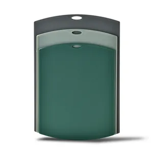 Set of 3 thickened non-slip PP cutting boards in grey and green for home kitchen use
