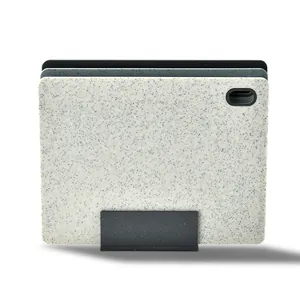 Modern set of 3 minimalist PP cutting boards with marble pattern and storage stand