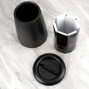 Portable rapid cooling champagne wine ice bucket with removable cooling liner and lid