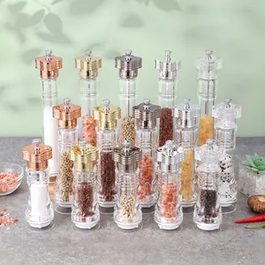 Manual Acrylic Pepper Grinder Salt Mill Transparent Adjustable Seasoning Shaker Kitchen Spice Grinding Tool