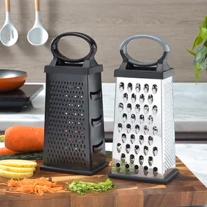 Râpe Multifonctionnelle à 4 Faces en Acier Inoxydable Avec Poignée Ergonomique et Base Antidérapante Outil de Cuisine
