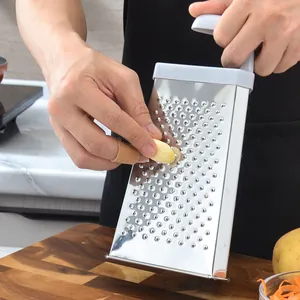 Multifunctional stainless steel box grater for kitchen with ergonomic handle