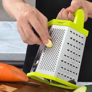 Professional six-sided stainless steel box grater for kitchen vegetables cheese and garlic