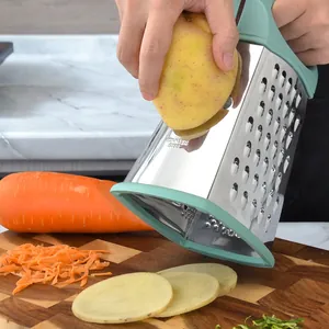 Rallador de caja multifuncional de 4 lados de acero inoxidable para picar verduras