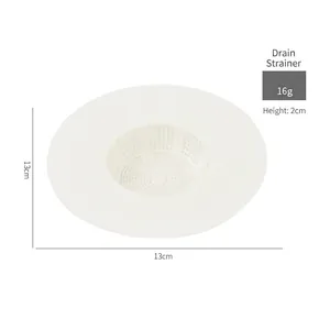Witte 13 cm TPR gootsteenzeef en vloerafvoerdeksel voor keukenafvalvrije filtering
