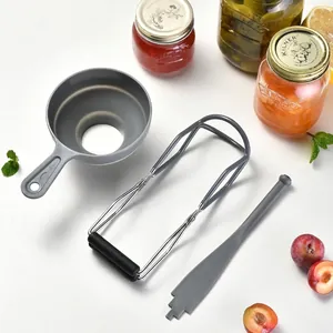 Lève-bocaux en Acier Inoxydable Entonnoir Large Bouche Outils de Conserve Cuisine Poignée Antidérapante Résistante à la Chaleur