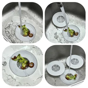 13 cm witte TPR gootsteenzeef haarcatcher voor keukenafvoer filter