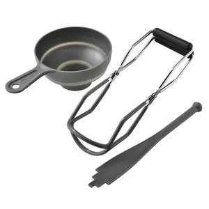 Kit complet de 3 accessoires de mise en conserve avec lève-bocal, entonnoir et spatule