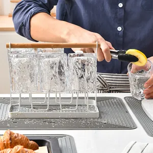Nordic style grey silicone draining mat and heat-resistant table pad for kitchenware