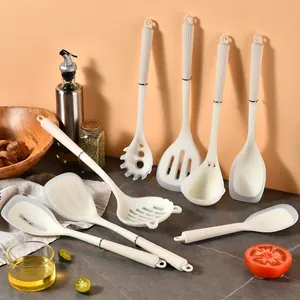 Food Grade Silicone Kitchen Utensil Spatula Soup Spoon Pasta Server Rice Paddle Heat Resistant Non-Stick Cooking Tools