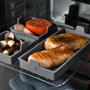 Premium heat-resistant silicone oven baking trays with handles for non-stick cooking