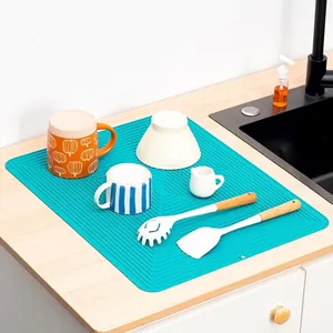Grande Tappetino Drenante da Cucina in Silicone Resistente al Calore Antiscivolo per Lavello Bancone Bar Stile Moderno