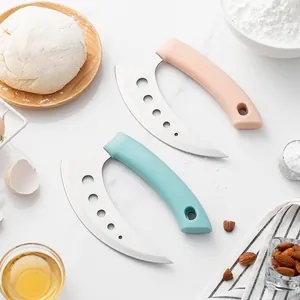 Premium stainless steel herb and dough cutter set with ergonomic handles for baking