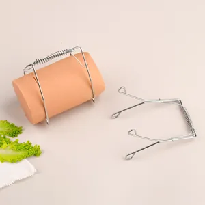 Professional 304 stainless steel spring clip for frying sausage and meat rolls
