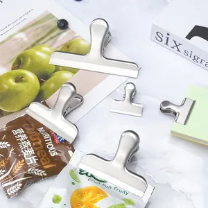 Stainless Steel Food Sealing Clips Brushed Metal Chip Bag Clips With Strong Spring For Kitchen Storage And Freshness