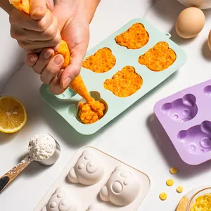 Hoogwaardige siliconen vorm in beervorm voor babyvoeding ijsblokjes en bakken