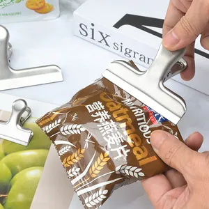 Stainless steel T-shaped chip bag clips for food sealing and freshness storage