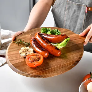 Amerikaanse massief houten pizzaplank met handvat voor het serveren van warme gerechten