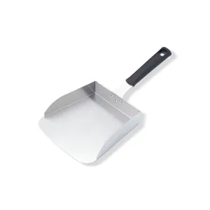 Large stainless steel food shovel for fries and snacks, heavy-duty BBQ scoop with handle