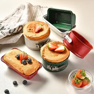 Non-Stick Carbon Steel Cake Mold Round Springform Pan Rectangular Loaf Pan Speckled Bread Baking Tray Professional Kitchen Bakeware
