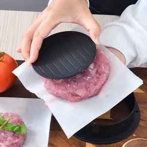 Professional round black plastic burger press mold for making perfect meat patties
