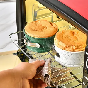 Professional non-stick carbon steel springform cake pan set for baking cakes in the oven.