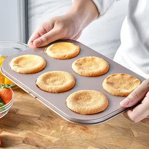 Profi 6-Loch Antihaft-Backform aus Kohlenstoffstahl für Muffins mit frischem Gebäck