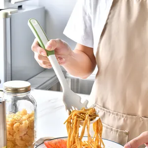 Heat-resistant silicone pasta fork and spaghetti server for efficient kitchen cooking