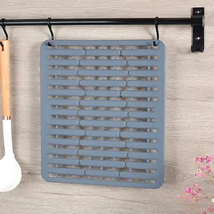Kitchen Sink Mat Rubber Drainage Pad Non-Slip Silicone Protector Mat Heat Resistant Countertop Drying Mat Modern Style