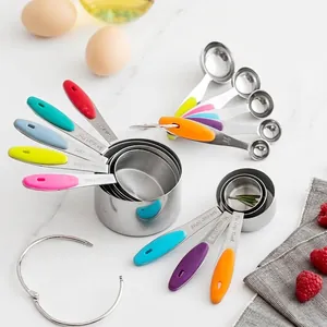 Colorful PP Silicone Handle Kitchen Baking Measuring Tools For Ingredients Flour Liquid Measurement Modern Minimalist Design