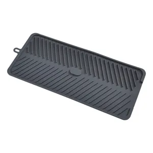 Tapis de bar rectangulaire épais en silicone antidérapant pour drainage et protection