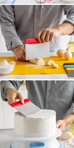 Action de coupe-pâte en acier inoxydable avec échelle utilisé sur la pâte et le gâteau