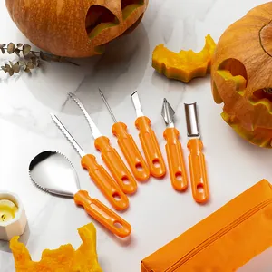 Professional 7-piece Halloween pumpkin carving tool set for DIY crafts