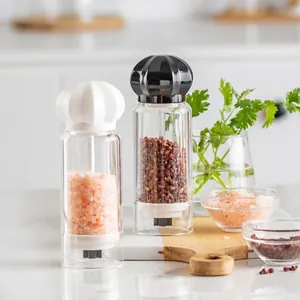 Manual Acrylic Pepper Grinder Adjustable Coarseness Spice Mill With Ceramic Grinding Core Kitchen Salt Shaker Grinding Tool
