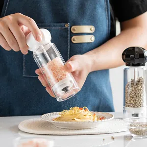 Manual acrylic pepper and sea salt grinder for fresh kitchen seasoning