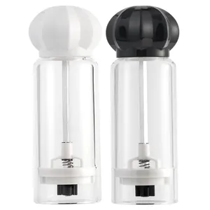Manual transparent acrylic pepper and salt spice grinder mill set for kitchen seasoning