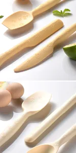 Primer plano del patrón floral en relieve en el juego de espátulas de silicona para crema y mermelada