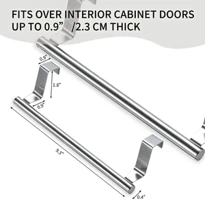 Dimensions of 430 stainless steel towel rack for cabinet doors up to 0.9 inch thick