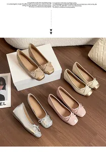 Eleganti ballerine in stile francese in vari colori con fiocco e suola morbida