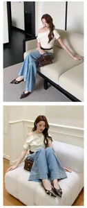 French style elegant pointed toe flat shoes with silver double buckles in lifestyle scene