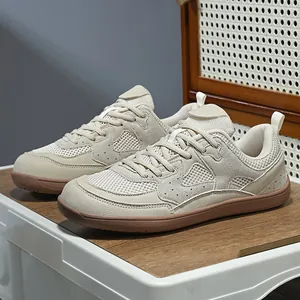 Heren Brede Neus Ademend Mesh Casual Sneakers Retro Kleurblok Rubberen Zool Skateschoenen Comfortabel Outdoor Wandelvoetbal