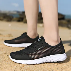 Baskets confortables et légères en maille noire pour hommes pour course et fitness
