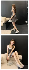 Detailed view of silver rhinestone mesh Mary Jane flats featuring inner heightening design