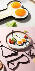 Detailed view of funny erotic shaped non-stick egg fryers and creative pancake molds